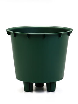 Кашпо для цветов «Микрит», 3.7 л, d=22 см, h=20 см, со вставкой, пластиковое, зелёное