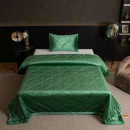 Велюровое покрывало в клетку и одна наволочка OVL049 160*220 50-70 1 шт