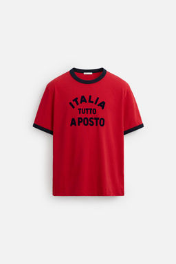 T-SHIRT WITH CONTRASTING RIBBED TRIMS - Zara фото 15