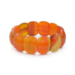 Браслет Лора гранёный агат оранжевый