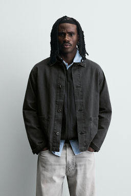 WASHED COTTON/LINEN OVERSHIRT - Zara фото 2