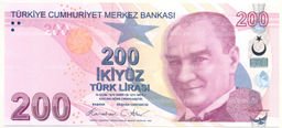 Банкнота 200 лир 2009(2024) года Турция