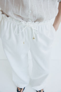 Pantal?n ancho con cintura paper bag - H&m фото 4