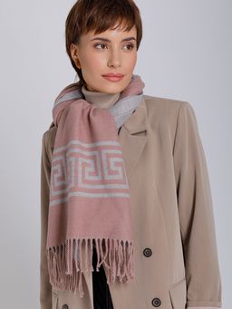 В составе шерсть и кашемир! теплый двусторонний палантин