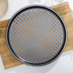 Форма для пиццы Доляна «Жаклин. Пицца», 38×2 см, антипригарное покрытие, чёрная