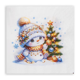 Цена за 2 шт. Салфетки новогодние бумажные Лилия Няшка, 2 слоя, 33?33 см, 20 шт.