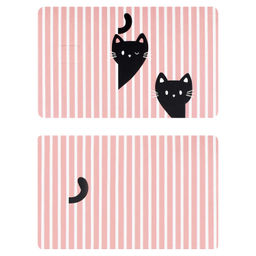 Наклейки на банковскую карту, арт. 71704 / 200 РОЗОВЫЕ КОТЫ (2 шт. в наборе, материал наклеек: ПВХ; цвет: розовый, чёрный; декор: полноцветная печать; индивидуальная упаковка: подложка с европодвесом из мелованного картона + ПЭТ-пакет)