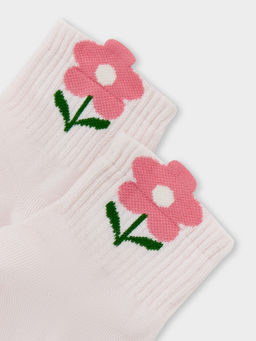 Цена за 5 пар! Носки детские зефирно-розовые с объёмным рисунком в виде цветка - Mark formelle фото 4