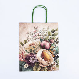 Цена за 2 шт. Пакет крафтовый Цветы, 25?22?11 см