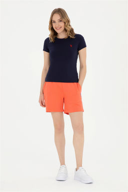 Женская темно-синяя базовая футболка Неожиданная скидка в корзине - U.s. polo assn фото 4