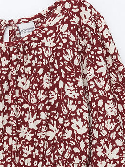 Bisiklet Yaka ?i?ekli K?z ?ocuk Elbise - Waikiki фото 2