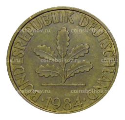 Монета 10 пфеннигов 1984 года J Германия