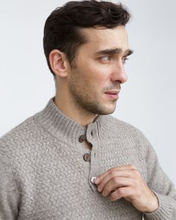 Джемпер из пуха яка 11065 серый