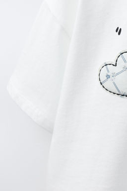 CAMISETA TEXTO PARCHES CORAZ?N / Blanco - Zara фото 4