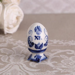 Цена за 2 шт. Фигурка фарфор гжель Яйцо, 6.5 см