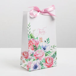 Пакет подарочный с лентой Тебе, 13 23 7 см