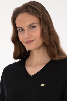 Kad_n Siyah V Yaka Basic Kazak - U.s. polo assn фото 2