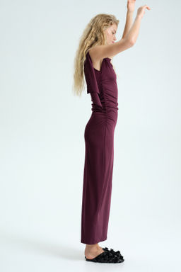 Vestido drapeado de un hombro - H&m фото 5