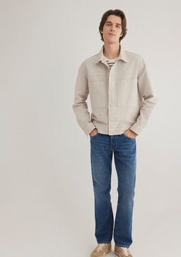 Cepli Ekru Denim Gomlek - Mavi фото 2