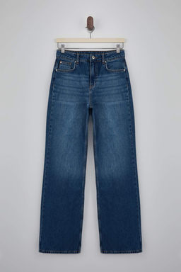Mavi DOKUMLU Yuksek Bel %100 Pamuk Wide Leg Jeans TWOSS26JE00114