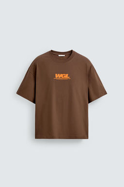 CAMISETA TEXTOS ESTAMPADOS CONTRASTE / Marr?n - Zara фото 8