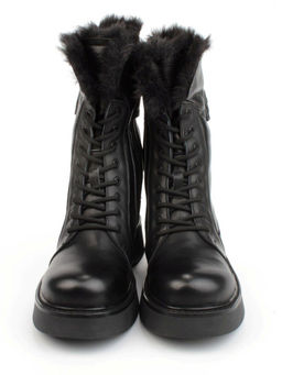 04-YPM5834A BLACK Ботинки зимние женские (натуральная кожа, натуральный мех)