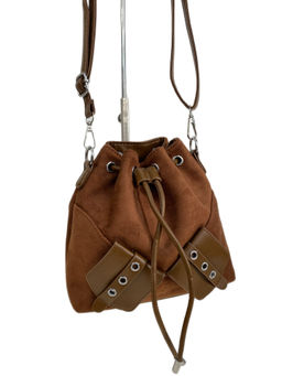 Женская сумка из искусственной замши, цвет шоколадно-рыжий