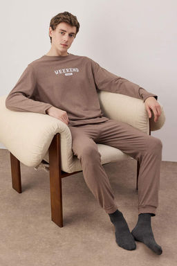 TRENDYOL MAN Yesil Regular Fit Bask?l? Orme Pijama Tak?m? TMNAW24PT00037 - Trendyolmilla фото 10