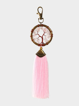 Брелок ловец снов «Великое древо», 19 см, нежно-розовый