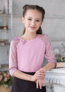 Дорис, блузка трикотажная яр.розовый/122-60-54