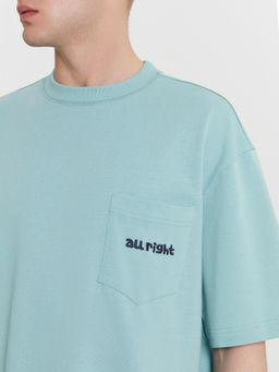 Футболка мужская голубая с вышивкой all right - Mark formelle фото 4