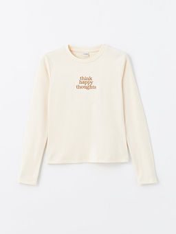 Bisiklet Yaka Nak??l? Uzun Kollu K?z ?ocuk Ti??rt