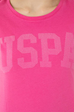 Женская базовая футболка цвета фуксии - U.s. polo assn фото 7