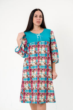 Ночная сорочка женская из футера Эмма изумрудно-бордовый - Амадэль фото 12