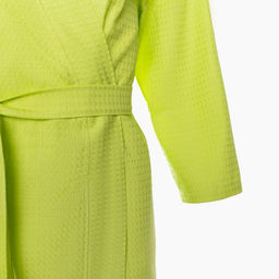 Халат вафельный женский Экономь и Я рукав 3/4, размер 54-56, салатовый, 100% хлопок, 200 г/м²