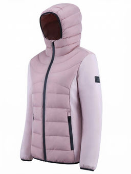 Куртка женская гибридная стёганая с капюшоном с графеновой подкладкой розового цвета 9630_1R