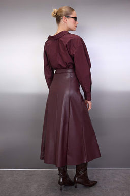 Bordo A Line/Can Kesim Maxi Orme Etek TWOAW26ET00112 - Trendyolmilla фото 4