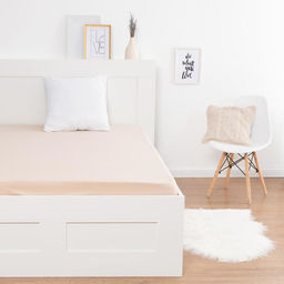 Простыня на резинке Купу-купу, 160х200х20 см, бежевый, трикотаж