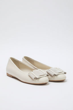 Trendyol Shoes Bej Hakiki Deri Toka Detayl? Badem Burun Kad?n Babet TAKSS25BE00032 - Trendyolmilla фото 3