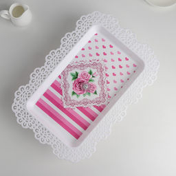 Блюдо для торта и пирожных с крышкой Бант, 35,52423 см, цвет МИКС - Simaland фото 3