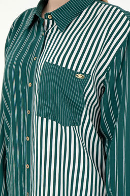 Женская темно-зеленая рубашка с длинным рукавом Неожиданная скидка в корзине - U.s. polo assn фото 7