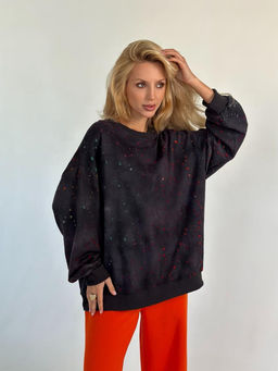 Свитшот #КТ8065, чёрный