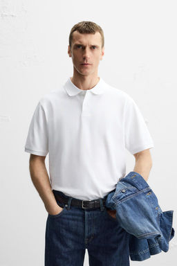 WASHED TEXTURED PIQUE POLO SHIRT - Zara фото 2