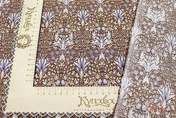 Импорт. хлопок Фантазийные цветы цв.шоколад, ш.1.49м, хлопок-100%, 100гр/м.кв - Купава фото 2