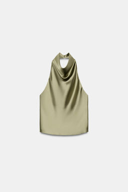 TOP HALTER SATINADO / Khaki claro - Zara фото 4