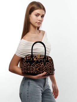 LACCOMA сумка Q6118-леопард бежевый натуральная кожа полиэстер