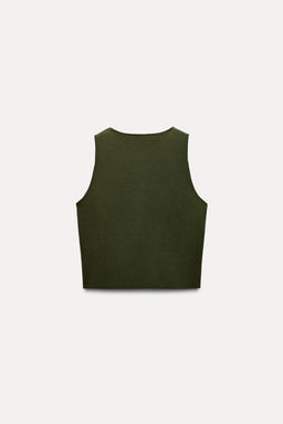 PLAIN KNIT CROP TOP - Zara фото 17