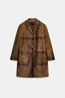 100% LEATHER COAT ZW COLLECTION LIMITED EDITION - Zara фото 15