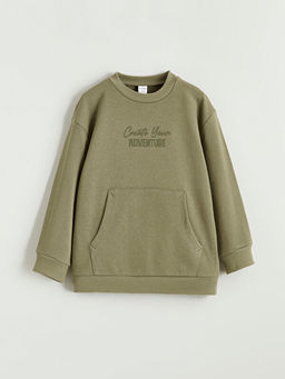 Bask?l? Erkek ?ocuk Sweatshirt