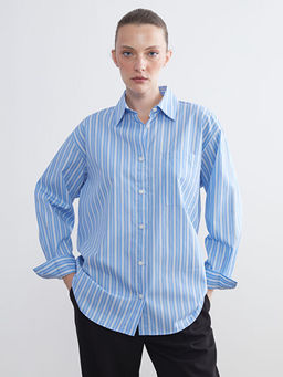 ?izgili Oversize Poplin Kad?n G?mlek